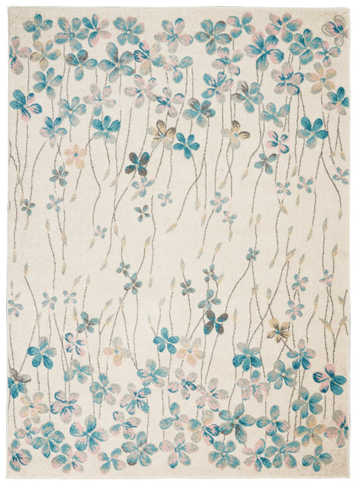 Nourison Tranquil TRA04 Ivory White 5'x7' Floral Area Rug