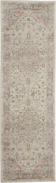 Nourison Tranquil TRA06 Pink and Beige 7' Runner Hallway Rug