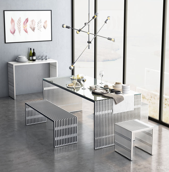 Novel Dining Table Brushed Stainless Steel