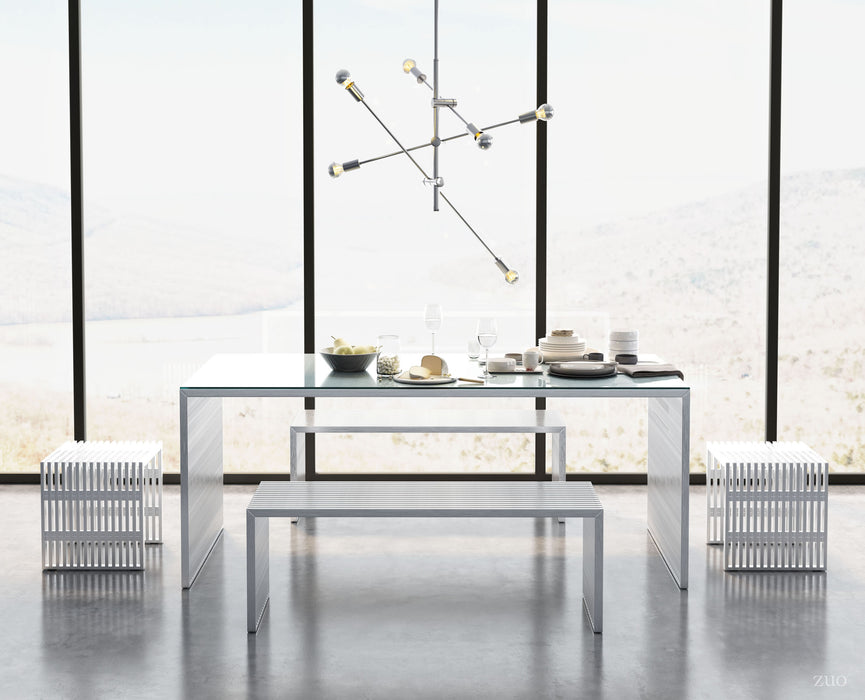 Novel Dining Table Brushed Stainless Steel
