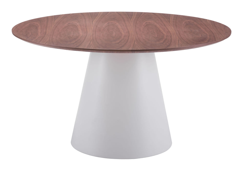 Query Dining Table White & Walnut