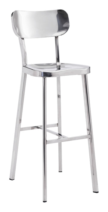 Winter Bar Chair Polished Stainless Steel