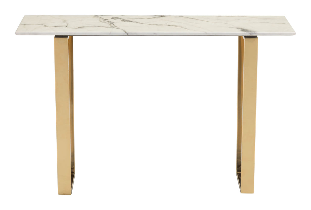 Atlas Console Table Stone & Gold