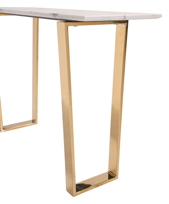 Atlas Console Table Stone & Gold