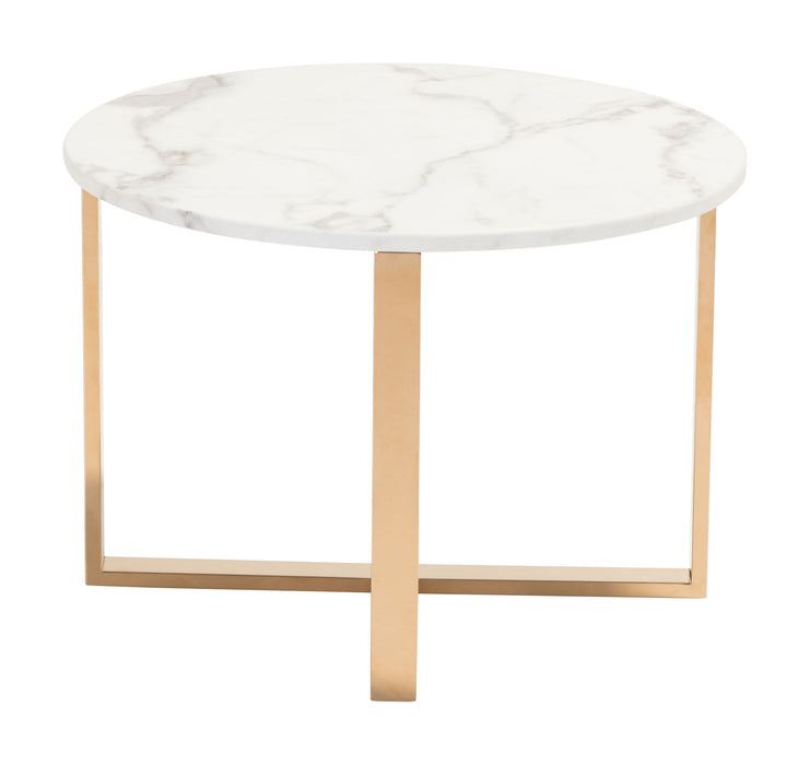 Globe End Table Stone & Gold