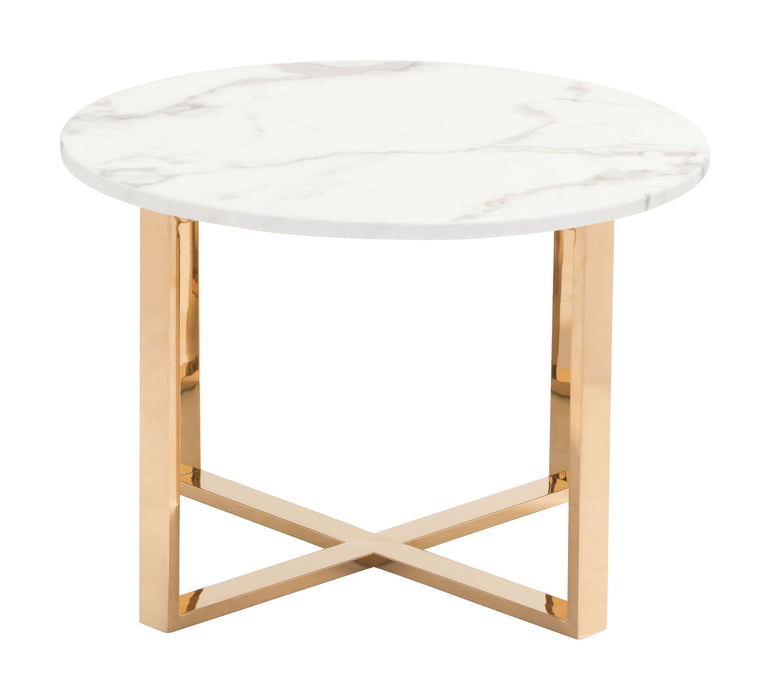Globe End Table Stone & Gold