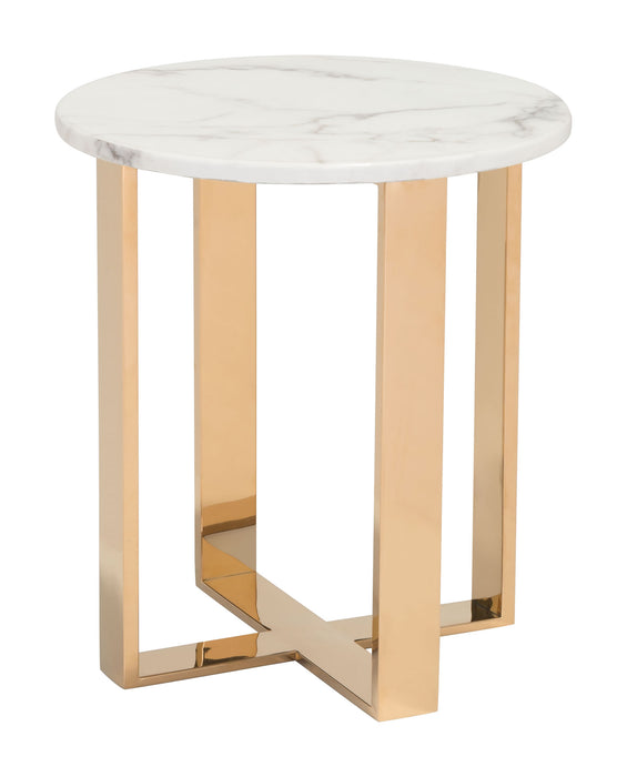 Atlas End Table Stone & Gold