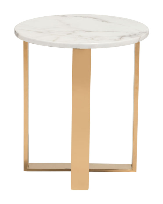 Atlas End Table Stone & Gold