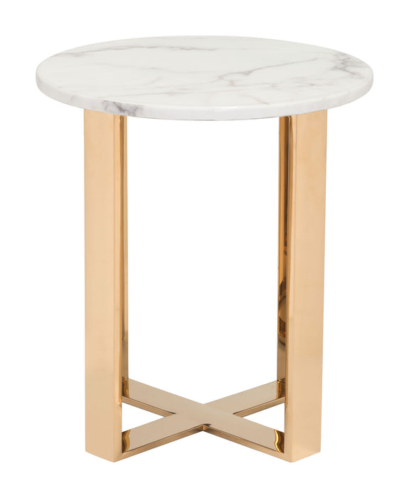 Atlas End Table Stone & Gold