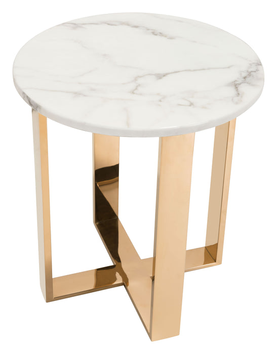 Atlas End Table Stone & Gold