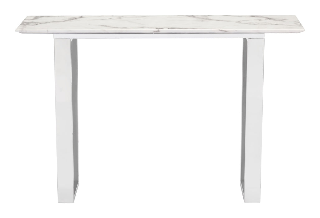 Atlas Console Table White & Silver