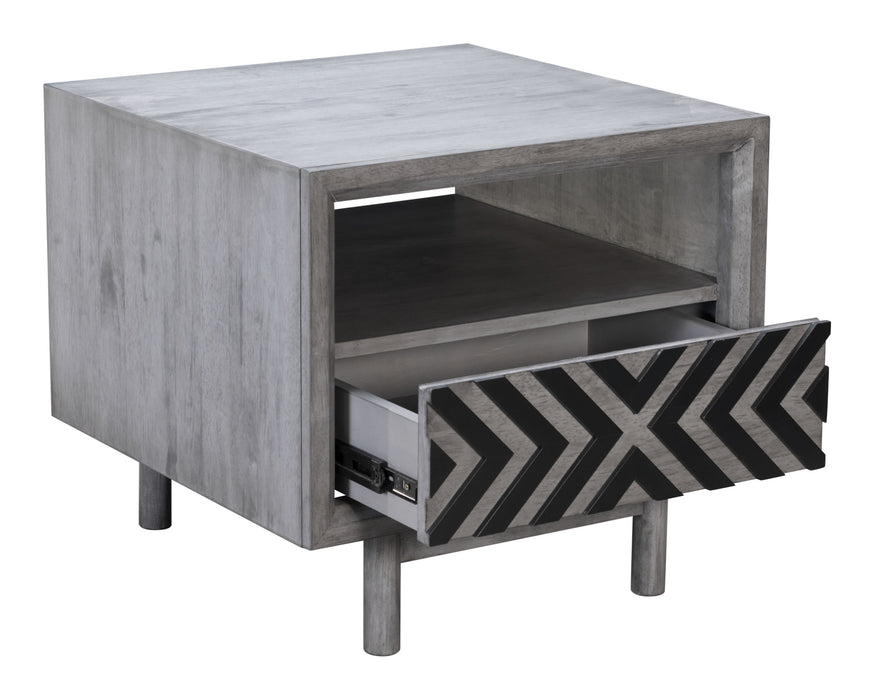 Raven End Table Gray