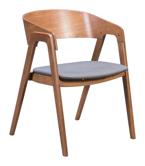 Alden Dining Arm Chair (Set of 2) Walnut & Dark Gray