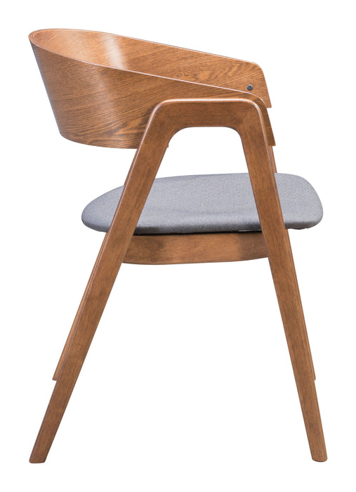Alden Dining Arm Chair (Set of 2) Walnut & Dark Gray