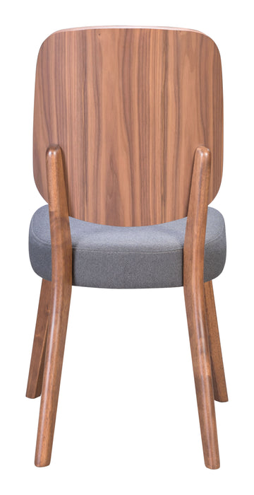 Alberta Dining Chair (Set of 2) Walnut & Dark Gray