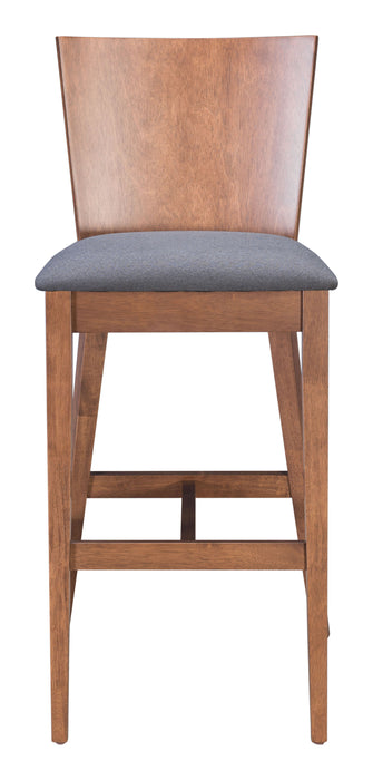 Ambrose Bar Chair (Set of 2) Walnut & Gray
