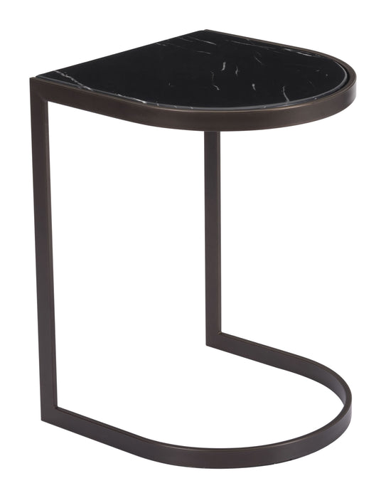 Stanton Nesting End Table Black & Antique Brass