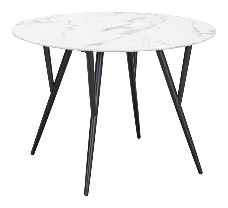 Marcus Dining Table Stone & Matte Black