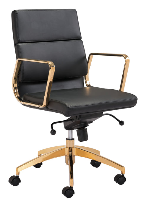 Scientist Low Back Office Chair Black & Gold