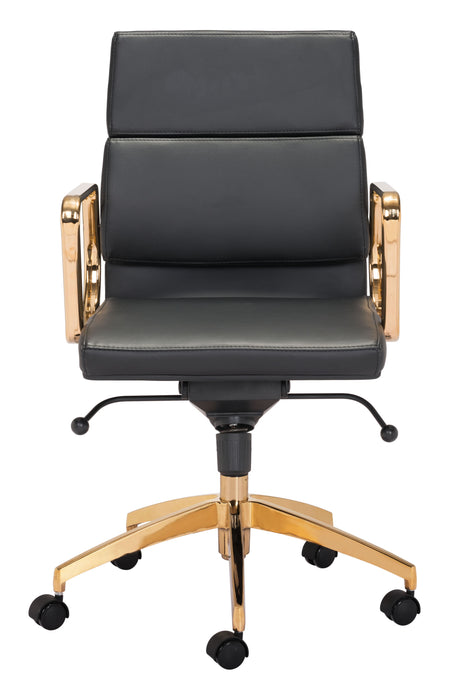 Scientist Low Back Office Chair Black & Gold
