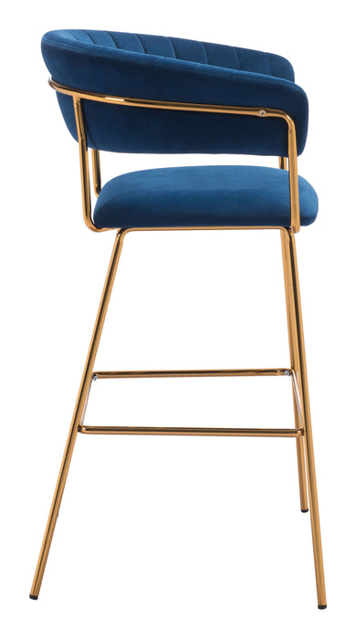 Hanna Bar Chair (Set of 2) Dark Blue