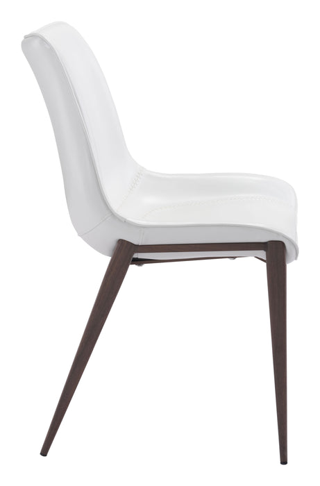 Magnus Dining Chair (Set of 2) White & Walnut