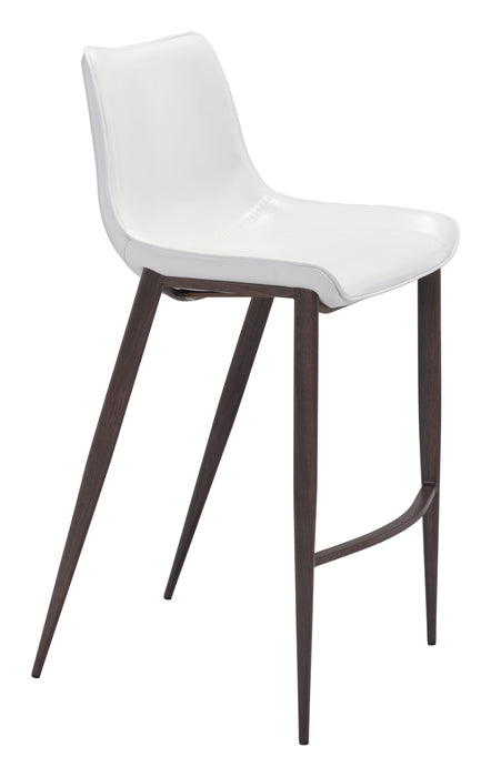 Magnus Bar Chair (Set of 2) White & Walnut
