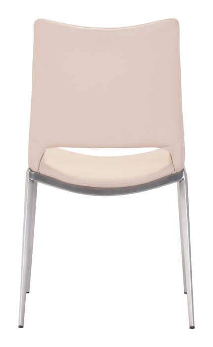 Ace Dining Chair (Set of 2) Light Pink & Silver