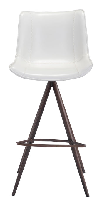 Aki Bar Chair (Set of 2) White & Walnut