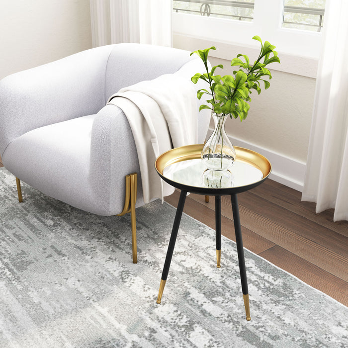 Everly Accent Table Gold & Black