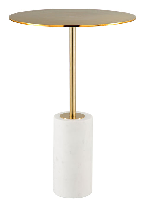 Asa Side Table Gold & White