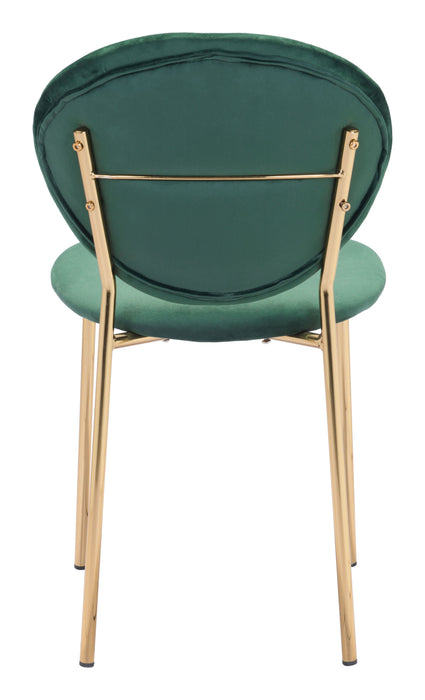 Clyde Dining Chair (Set of 2) Green & Gold