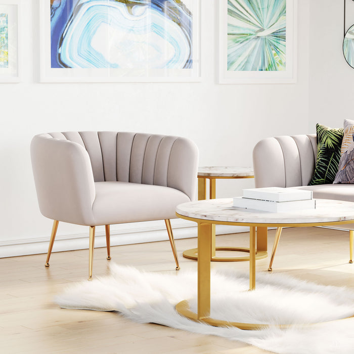 Helena Coffee Table White & Gold