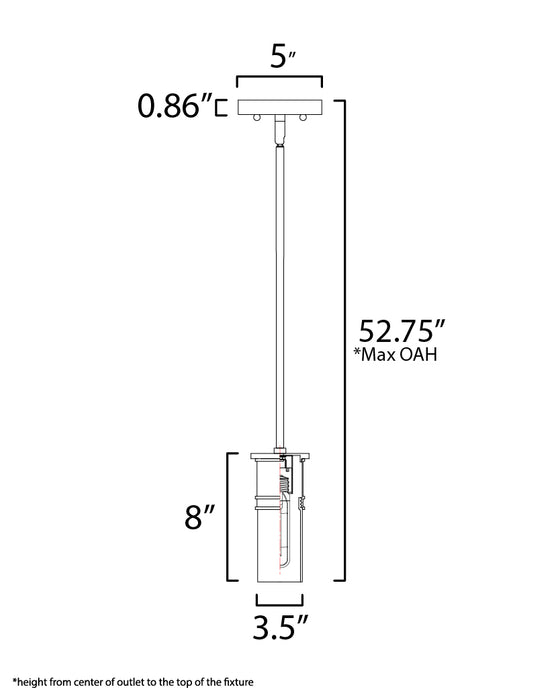 Rexford 1-Light Mini Pendant BK Clear Seedy Glass 3.5