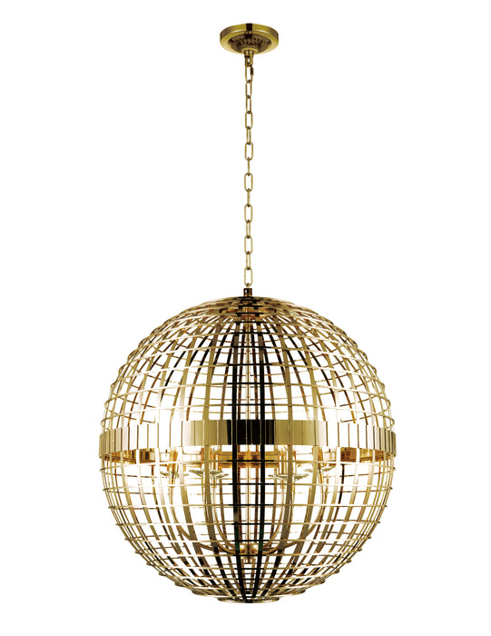6 Light Chandelier with Gold finish
