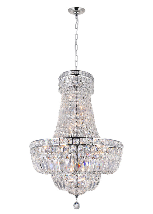 13 Light Down Chandelier with Chrome finish