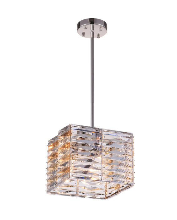 4 Light Down Mini Chandelier with Polished Nickel finish