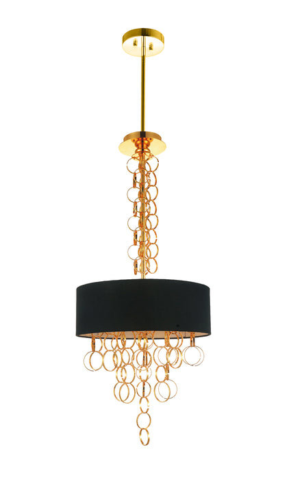 4 Light Drum Shade Chandelier with Gold finish