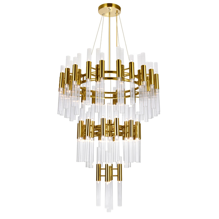 123 Light Chandelier with Brass Finish