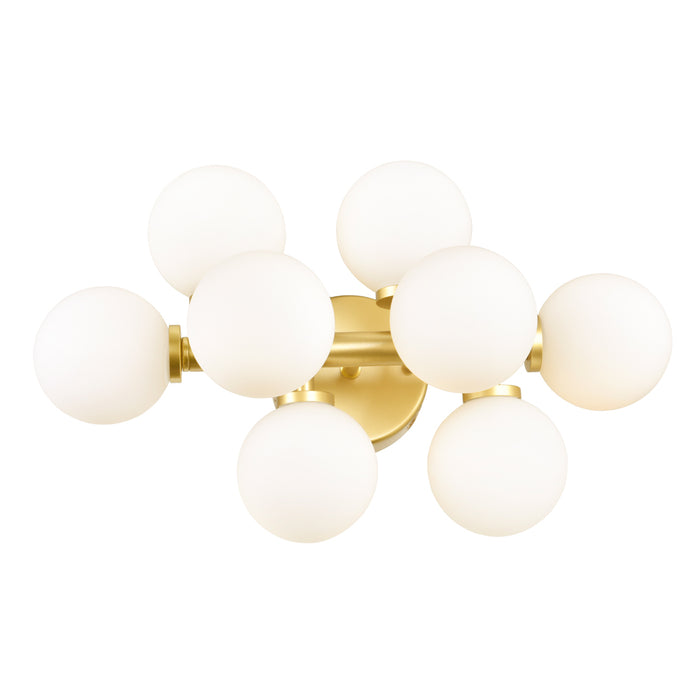 8 Light Wall Sconce with Satin Gold finish