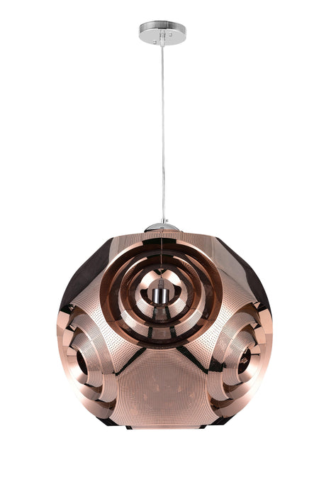 1 Light Chandelier with Copper Finish
