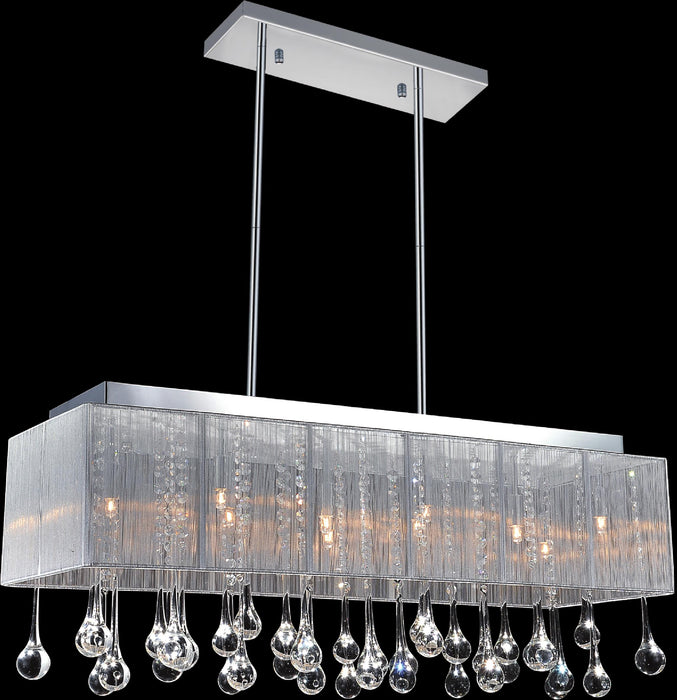 14 Light Drum Shade Chandelier with Chrome finish