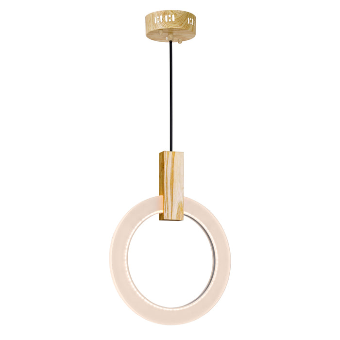 LED Mini Pendant with White Oak Finish
