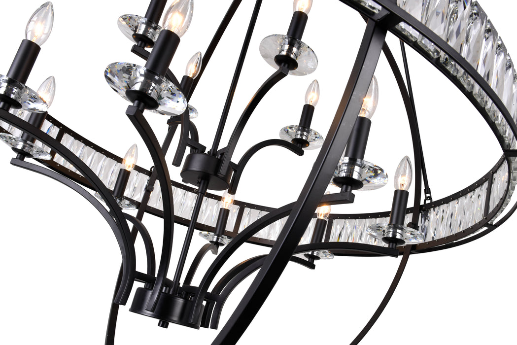 12 Light Chandelier with Black finish