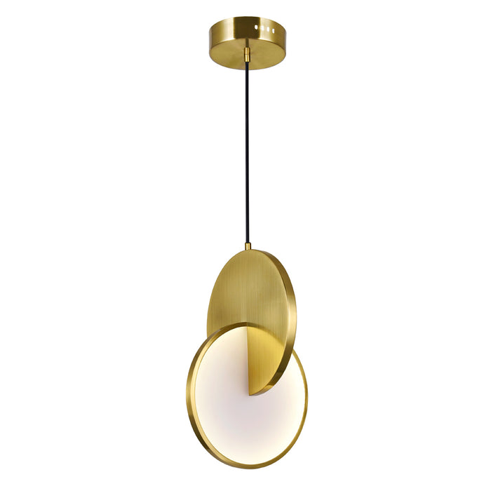 LED Mini Pendant with Brushed Brass Finish