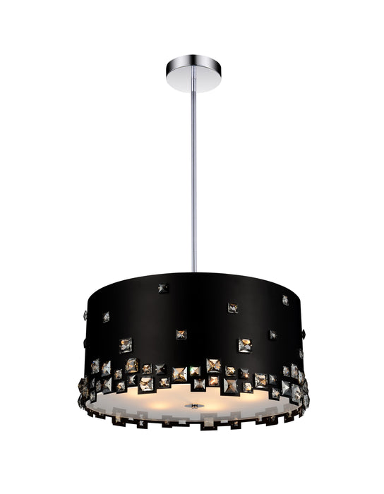8 Light Drum Shade Chandelier with Black finish