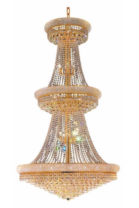 32 Light Down Chandelier with Gold finish