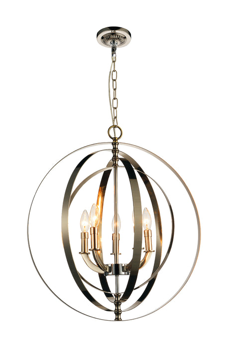 5 Light Up Chandelier with Antique Brass finish