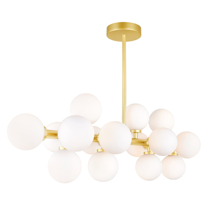 16 Light Chandelier with Satin Gold finish