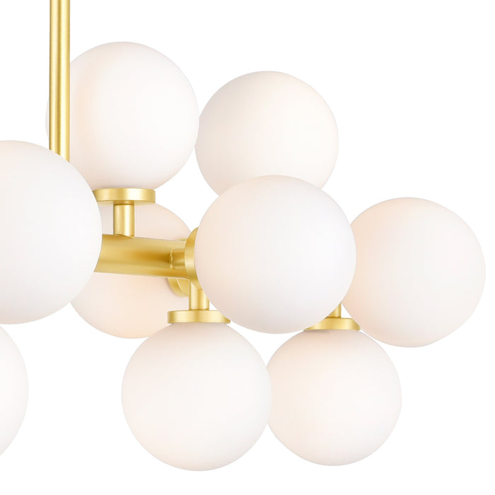 16 Light Chandelier with Satin Gold finish